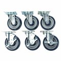 Cooking Performance Group 5in Plate Casters, 6PK 369CASTER6